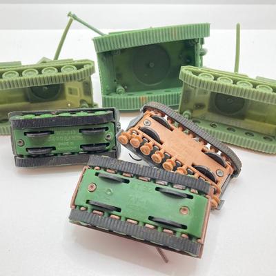 LOT 125: Vintage Toy Collection - Metal and Plastic Cars / Trucks, Miniature Military Figurines in Metal Box