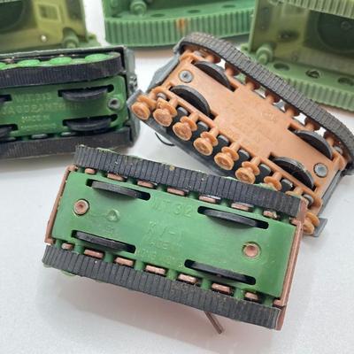 LOT 125: Vintage Toy Collection - Metal and Plastic Cars / Trucks, Miniature Military Figurines in Metal Box
