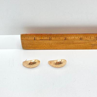 LOT 126: JJ Gold Pierced Earrings - 14KT, TW 1.77g