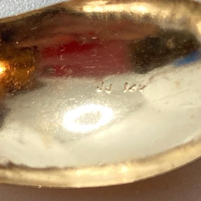 LOT 126: JJ Gold Pierced Earrings - 14KT, TW 1.77g