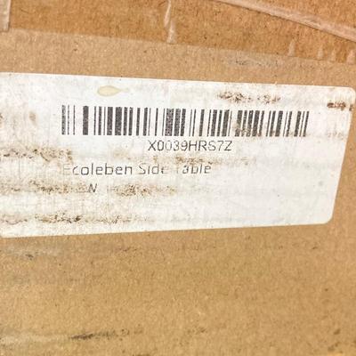 LOT 131: Painted Black Storage Cabinet and New Old Stock Ecoleben Black Side Table in Original Box