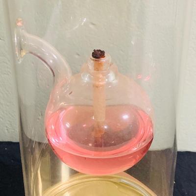 LOT 190: Wilford Blown Glass Oil Lamp and a Set of Two (2) Galileo Thermometers