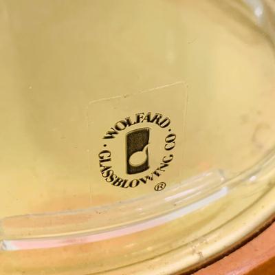 LOT 190: Wilford Blown Glass Oil Lamp and a Set of Two (2) Galileo Thermometers