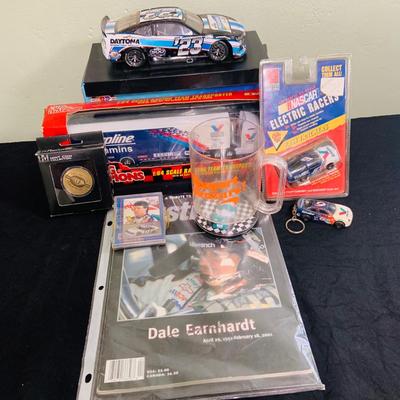 LOT 191: NASCAR Collection Including Lionel Racing Die Cast Car, Racing Champions Truck, NASCAR 75th Anniversary Coin, Earnhardt Singed...