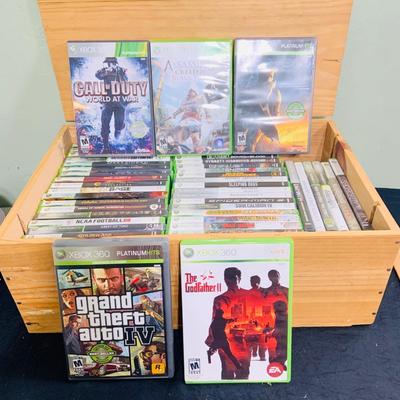 LO 192: Wooden Box Full of XBox 360 Games - Grand Theft Auto,Call of Duty, Assassin’s Creed and Many More