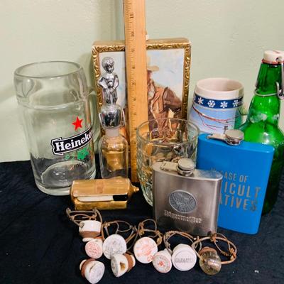 LOT 196: From the Bar - Bottles, Flasks, Mugs, Vintage Caps and More