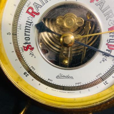 LOT 198: Collection of Brass and Metal Birds, and Hour Glass and Barometer