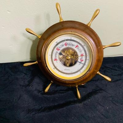 LOT 198: Collection of Brass and Metal Birds, and Hour Glass and Barometer