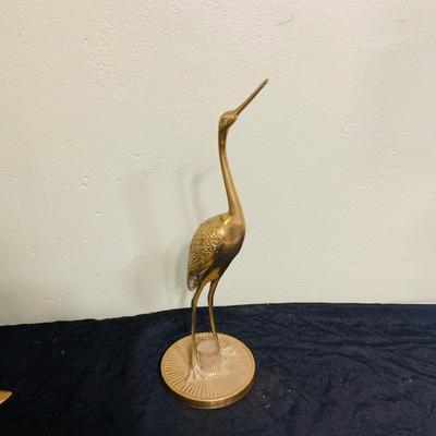 LOT 198: Collection of Brass and Metal Birds, and Hour Glass and Barometer
