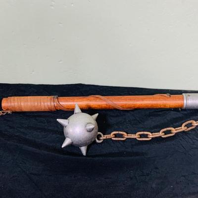 LOT 203: Set of Two(2) Replica Spiked Ball Maces One with One Ball the Other with Two