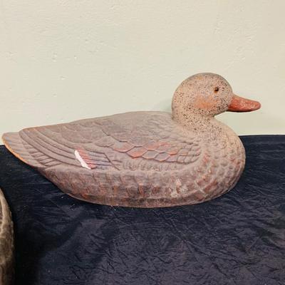 LOT 204: Set of Three (3) Vintage General Fibre Co Ariduk Duck Decoys and a Duck Mug