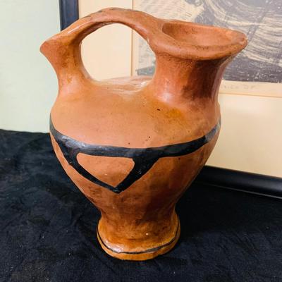 LOT 206: Market Scene- Mexico DF by Freda L Reiter Dated 1943 and South American Pottery Jug