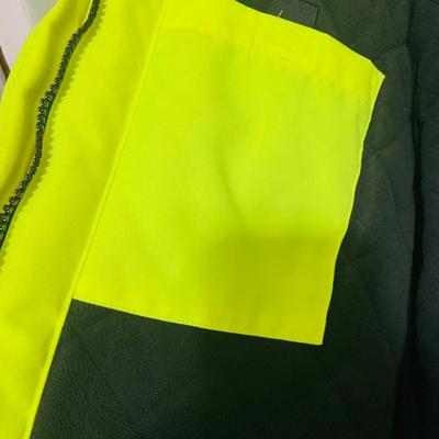 LOT 208: Carhartt Lined High Visibility Waterproof Jacket, Long Hooded Rain Coat, and Unopened 3-Piece Rainsuit