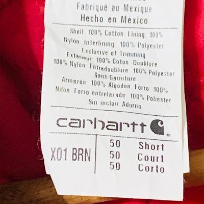 LOT 209: Carhartt Men’s Quilted Coveralls Size 50 Short