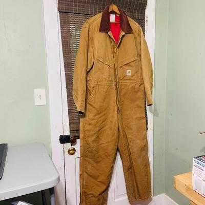 LOT 209: Carhartt Men’s Quilted Coveralls Size 50 Short