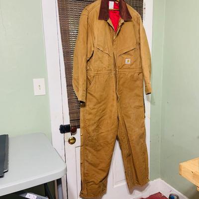 LOT 209: Carhartt Men’s Quilted Coveralls Size 50 Short