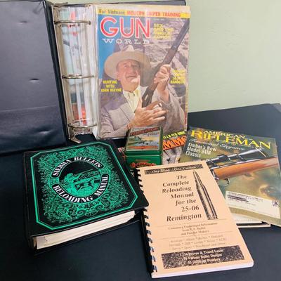 LOT 210: Collection of Firearm Literature Including Serra and Remington Bullet Reloading Manuals: Vintage Magazines- “Guns”, “Gun Sport”...