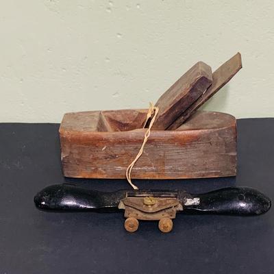 LOT 211: Collection of Vintage/Antique Tools Including Three (3) Draw Knives, Planes