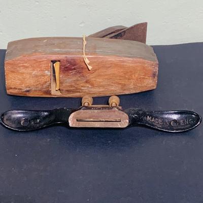 LOT 211: Collection of Vintage/Antique Tools Including Three (3) Draw Knives, Planes