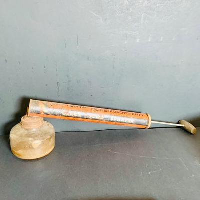 LOT 212: Collection of Vintage/Antique Tools Including a Sprayer, Pulley, Cigarette Roller, Glass Tool and Much More
