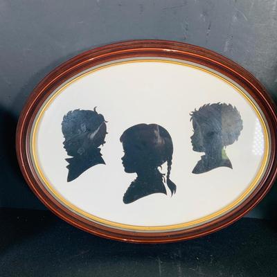 LOT 214: Victorian Inspired Collection Including Framed Silhouette, Chase Bisque Wall Plaque from Occupied Japan, Hairbrush and Green...