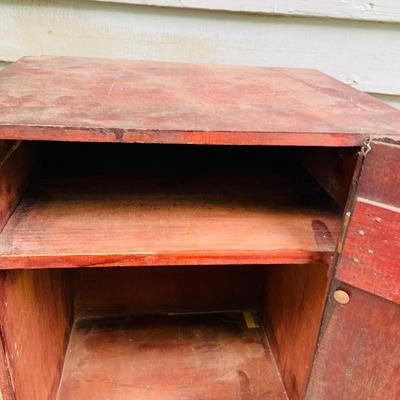 LOT 216: Primitive Inspired Collection Including Rustic Bird House, Vintage Storage Cabinet, Wall Art and More