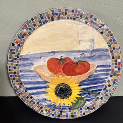 LOT 220: Fruit & Veggie Kitchen Collection: Home Interiors Vegetable Plaques, Apple Hot Plates Fruit Canisters, Holland Mold Ceramic...