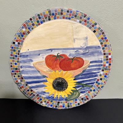 LOT 220: Fruit & Veggie Kitchen Collection: Home Interiors Vegetable Plaques, Apple Hot Plates Fruit Canisters, Holland Mold Ceramic...
