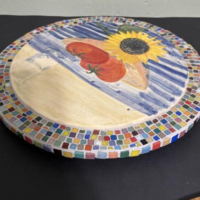 LOT 220: Fruit & Veggie Kitchen Collection: Home Interiors Vegetable Plaques, Apple Hot Plates Fruit Canisters, Holland Mold Ceramic...