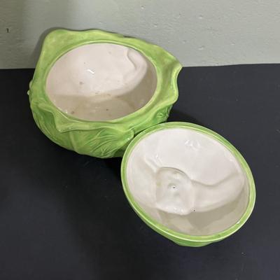 LOT 220: Fruit & Veggie Kitchen Collection: Home Interiors Vegetable Plaques, Apple Hot Plates Fruit Canisters, Holland Mold Ceramic...