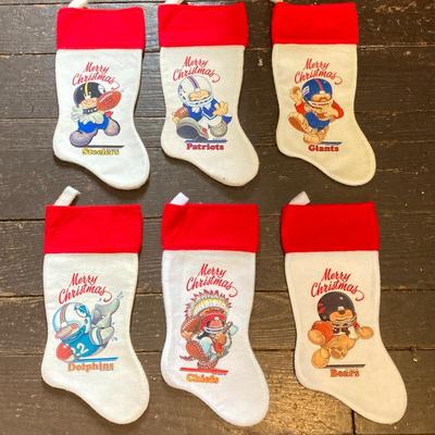 LOT 244: Large Collection of Vintage NFL Team Merry Christmas Stockings (27)