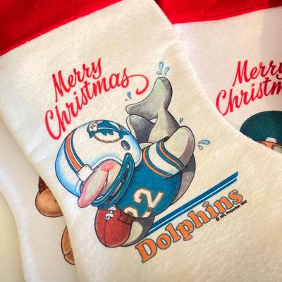 LOT 244: Large Collection of Vintage NFL Team Merry Christmas Stockings (27)