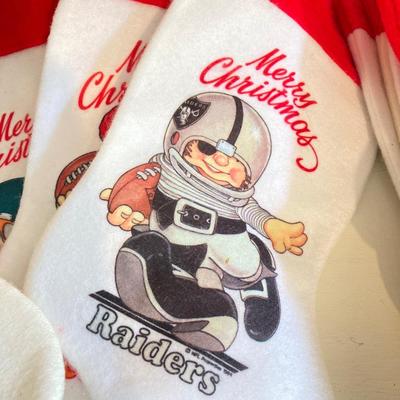 LOT 244: Large Collection of Vintage NFL Team Merry Christmas Stockings (27)