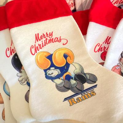 LOT 244: Large Collection of Vintage NFL Team Merry Christmas Stockings (27)