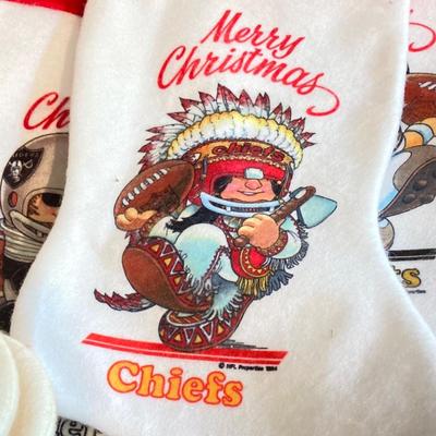 LOT 244: Large Collection of Vintage NFL Team Merry Christmas Stockings (27)