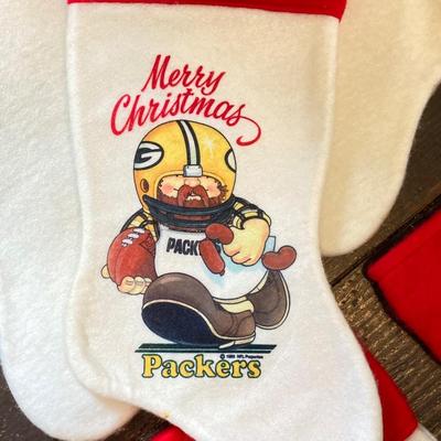 LOT 245: Vintage Merry Christmas NFL Teams Stocking Collection (21)