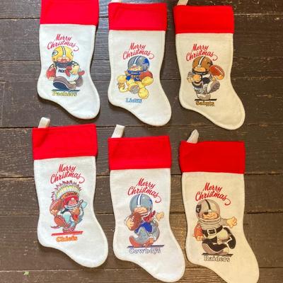 LOT 245: Vintage Merry Christmas NFL Teams Stocking Collection (21)