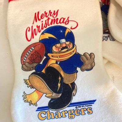 LOT 245: Vintage Merry Christmas NFL Teams Stocking Collection (21)