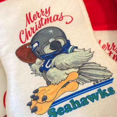 LOT 245: Vintage Merry Christmas NFL Teams Stocking Collection (21)