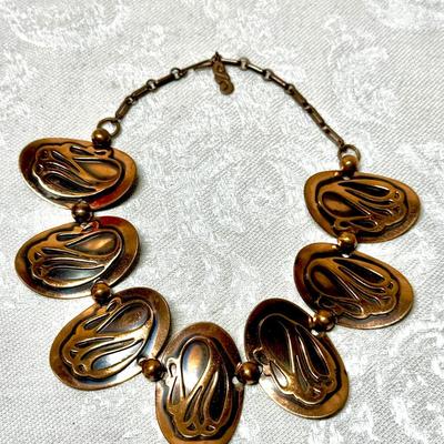 Mid Century Copper Necklace