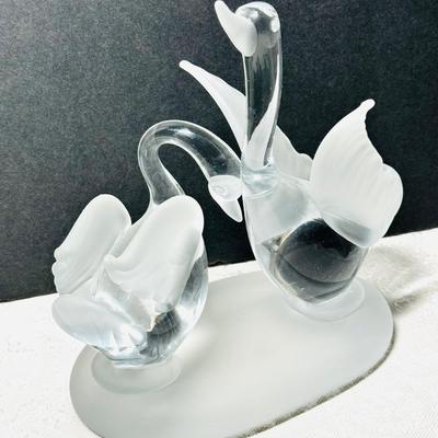 Glass Swans Sculpture