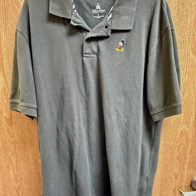 Authentic Original Disney Parks Vintage black embroidered Mickey Mouse Polo Shirt Men's size L large