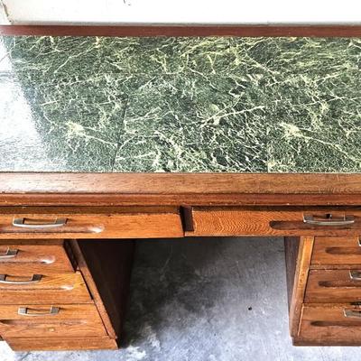 Antique Oak Double Desk