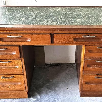Antique Oak Double Desk