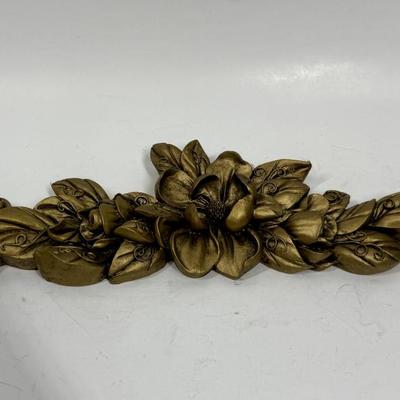 Vintage Hollywood Regency Hanging Wood Floral Decor