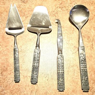 Vintage Konge Tinn Cheese Serving Set