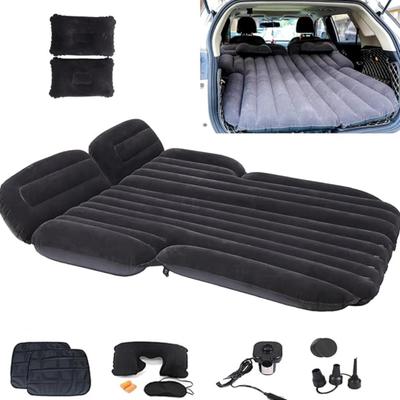 Inflatable SUV Air Mattress - 3-in-1 Thickened Flocked Inflatable Car Camping Travel Air Mattress w/2 PIllows, Air Pump, Neck Pillow, Eye...