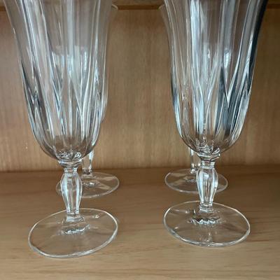 Thyme & Table black with gold rim dinner set with glass goblets
