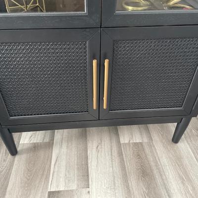 Enzo black storage cabinet with arch top ONLY