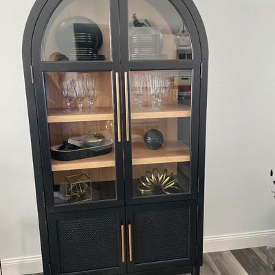 Enzo black storage cabinet with arch top ONLY